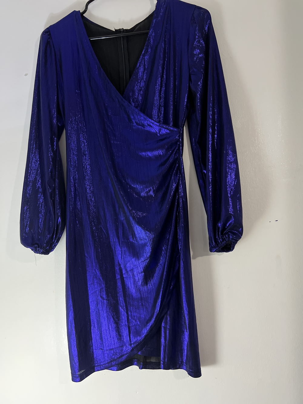 Urban Outfitters Shimmery Royal Blue Wrap Dress